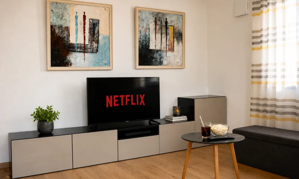 Wohnesszimmer & Küche - Sideboard mit TV (Netflix inklusive)