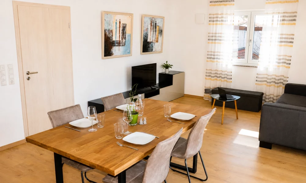 Wohnesszimmer & Küche - modernes Sideboard, Tisch mit Stühlen