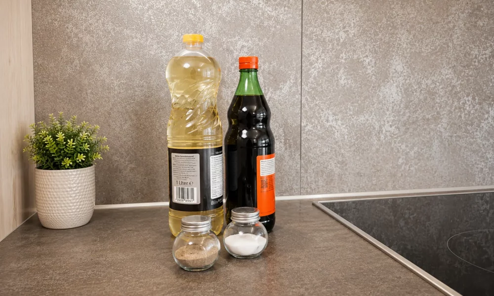 Ausstattung - Salz, Pfeffer, Essig, Öl