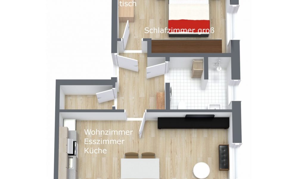 möblierter Raumplan Wohnung Wohnung5 Kammel